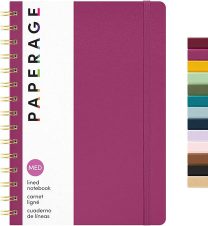 PAPERAGE Lined Spiral Journal Notebook, 160 Pages, Hardcover Journal by PAPERAGE