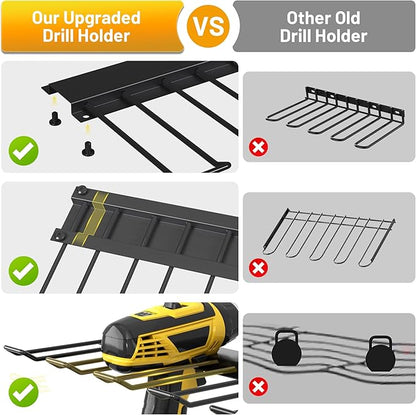 CFMASTER 4-Layer Wall-Mounted Power Tool Organizer Rack, Heavy Duty Adjustable - Image 5