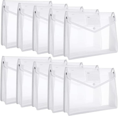 10 Pieces Plastic File Folders Envelope Expanding File Wallet Organizer by Epakh