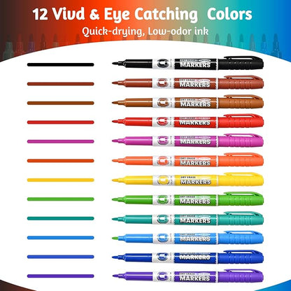 SUQJOY Dry Erase Markers, Bullet Tip Whiteboard Markers, Low Odor Thick Dry - Image 2