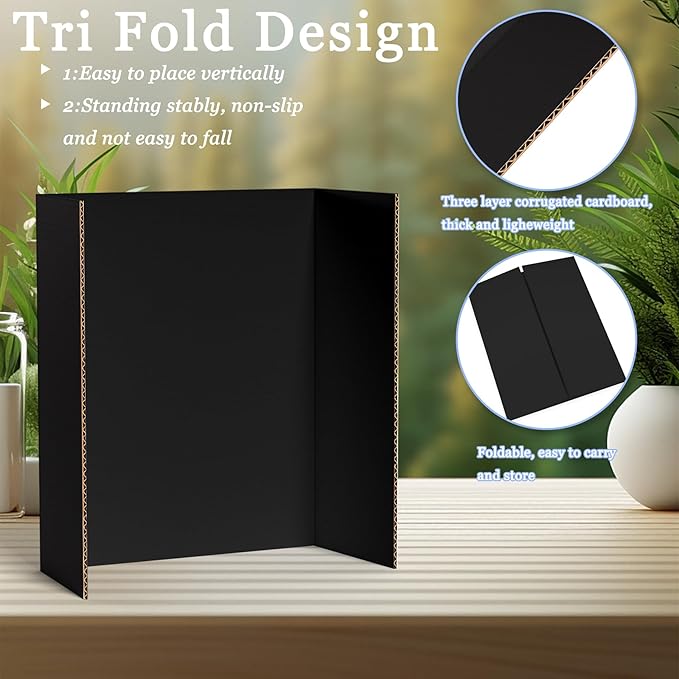 AKONEGE 12Pcs Medium Trifold Poster Board, Presentations, Science Fair - Image 3