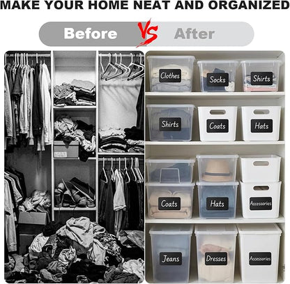 100 Pcs Labels for Storage Bins, 6 x 4 inch Black Large Label Stickers - Image 6