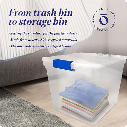 HOMZ 4-Pack 31 Quart Latching Lid, and Bathroom Organization - Image 7