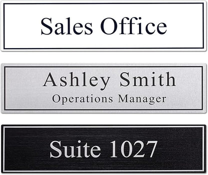 2" x 8" Personalized Office Aluminum Name Plates, Custom Elegant Name Plates by Unknown