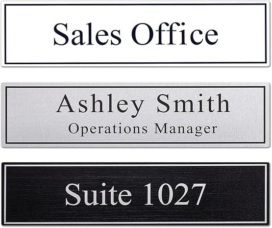 2" x 8" Personalized Office Aluminum Name Plates, Custom Elegant Name Plates by Unknown