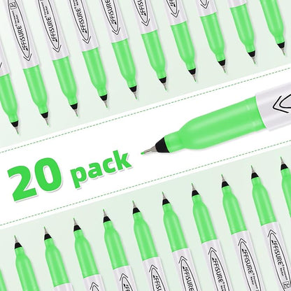Green Ultra Fine Point Permanent Markers, 20 Pack, 0.4 mm, Precision Extra Fine - Image 6