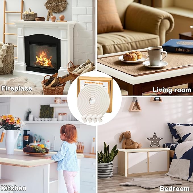 Baby Proof Corners and Edges Protector 8.2ft, Fireplace Baby Proofing Bumper - Image 6