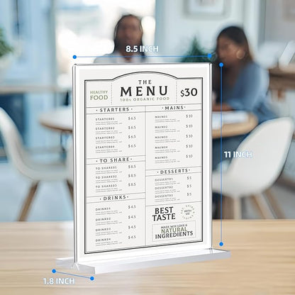 12 Pack Acrylic Sign Holder 8.5 x 11, Double-Sided Clear Sign Holder Plastic - Image 2