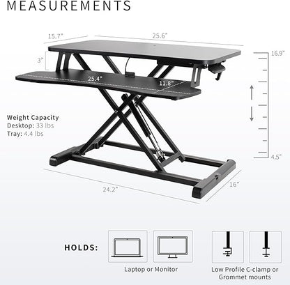 VIVO 26 inch Desk Converter, K Series, Height Adjustable Sit to Stand Riser - Image 3