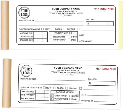 Custom Invoice Book with Logo 100 Set Personalized Receipt Books Customized by Unknown