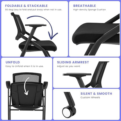 BROBRIYO, 4 Pack Stackable Conference Room Chairs - Image 7