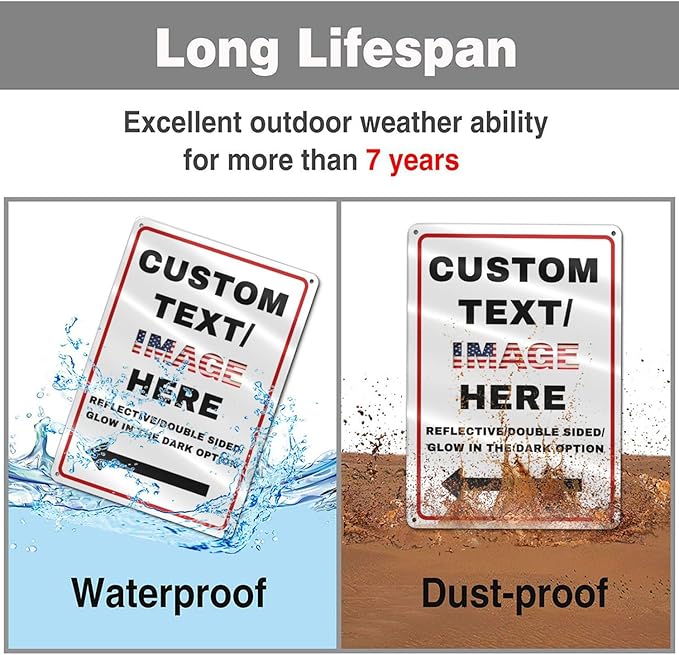 Custom Sign Left or Right Arrow, Glow in the Dark/Reflective Option, Customize - Image 6