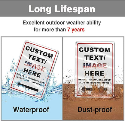 Custom Sign Left or Right Arrow, Glow in the Dark/Reflective Option, - Image 6