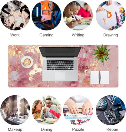 QIYI Large Mouse Pad, Cute Pink Desk Mat - Image 7