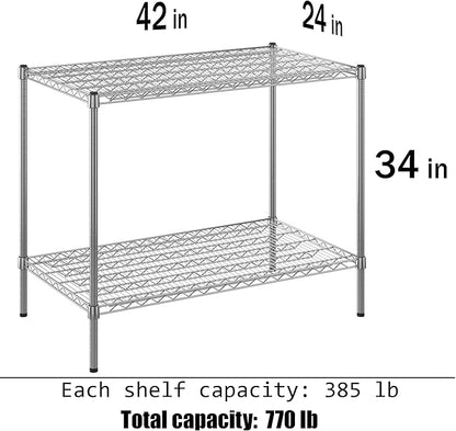 Regal Altair 24" Deep x 42" Wide x 34" Height Wire Shelving Kit | 2-Tier | NSF - Image 3