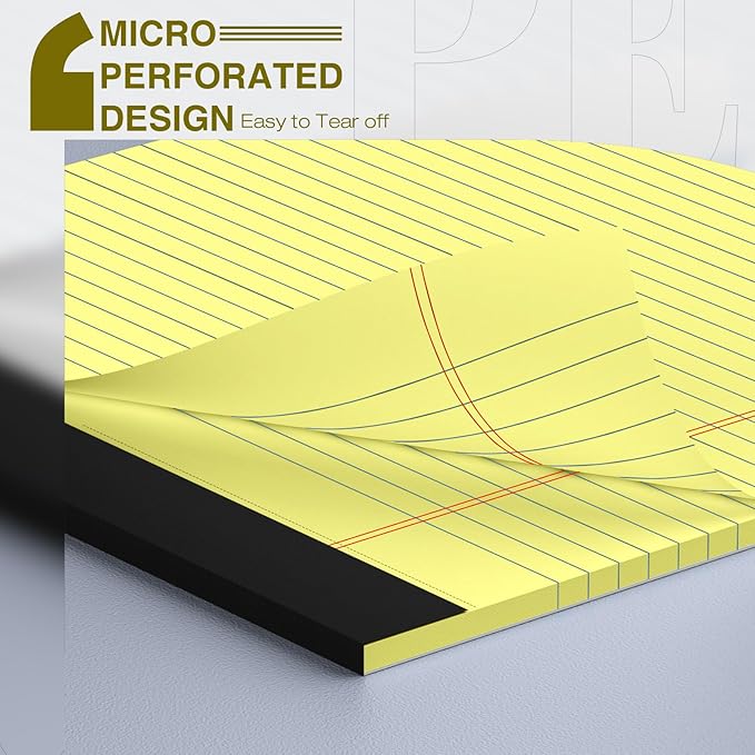 12 Pack Legal Pads 8.5" x 11" College Ruled Yellow Note Pads 8.5 x 11 Inch - Image 3