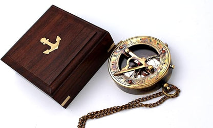 Captain's Brass Sundial Compass – Vintage Marine Nautical Compass, Functional - Image 3
