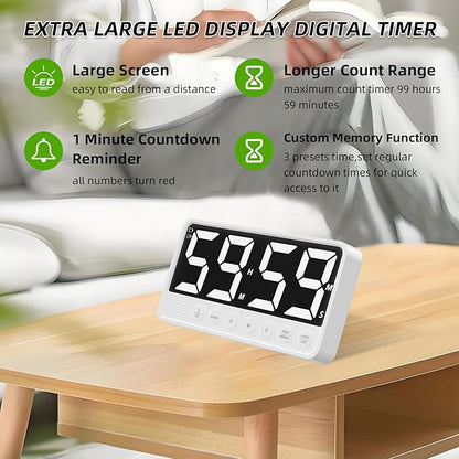 PULIVIA Extra-Large Display Digital Kitchen Timer - Image 2