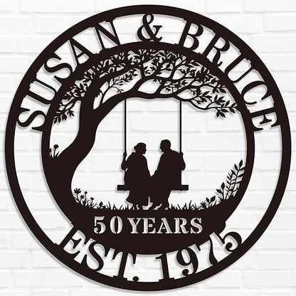 Personalized Wedding Anniversary Sign Gifts, Custom 50th 40th 65th 60th 25th by HZYCYYFC