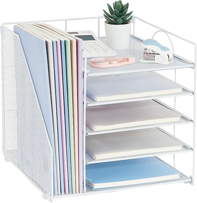 LEKETREE Desk Organizers and Accessories, 5-Tier Paper Letter Tray Organizer - Image 8