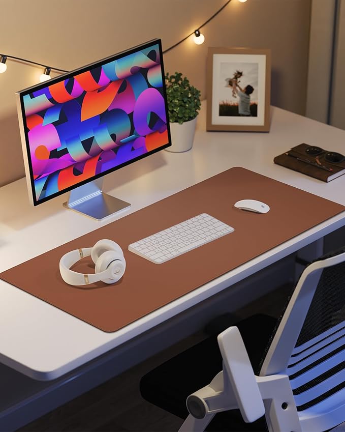 Leather Desk Mat, Mouse Pad, Office Desk Pad, Non-Slip PU Leather Desk Blotter - Image 6