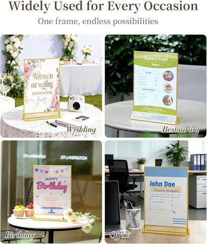 Dynta Acrylic Sign Holder 8.5x11 8pck Clear Table Display Stands Double Sided - Image 7