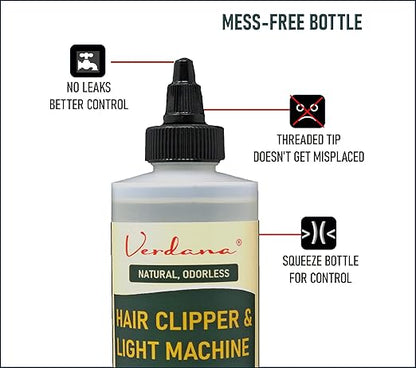 Verdana Hair Clipper & Trimmer Oil – 8 Fl Oz – Plant-Derived Light Machine Oil - Image 7