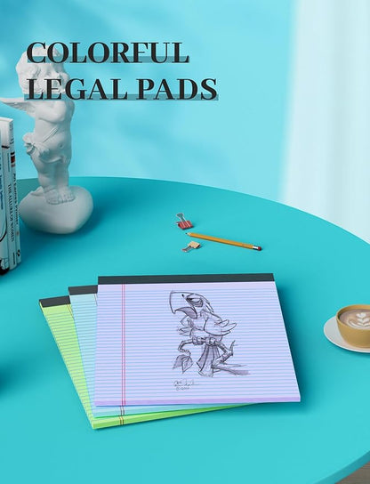 Legal Pads 8.5 x 11 In, Colored Legal Pads, 6 Pack Note Pads 8.5 x 11 Writing - Image 5
