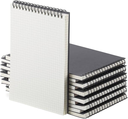 Engrowtic 6 Pack Graph Paper Spiral Notepad A5 Top Wirebound Notepad Grid by Engrowtic