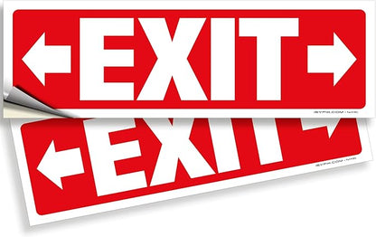 iSYFIX Exit Signs Stickers 2 Pack 12x4 Inch by iSYFIXPREMIUMSIGNS
