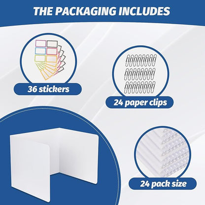ZYINOZOC 24 Pack Desk Dividers for Students, 3-Fold Privacy Screens, Testing - Image 6