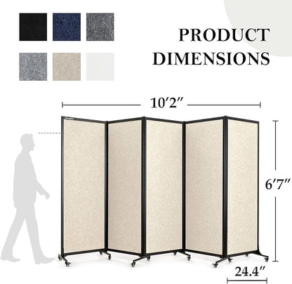 Upgrade Version Room Partition and Divider, Freestanding Rolling Dividers - Image 2