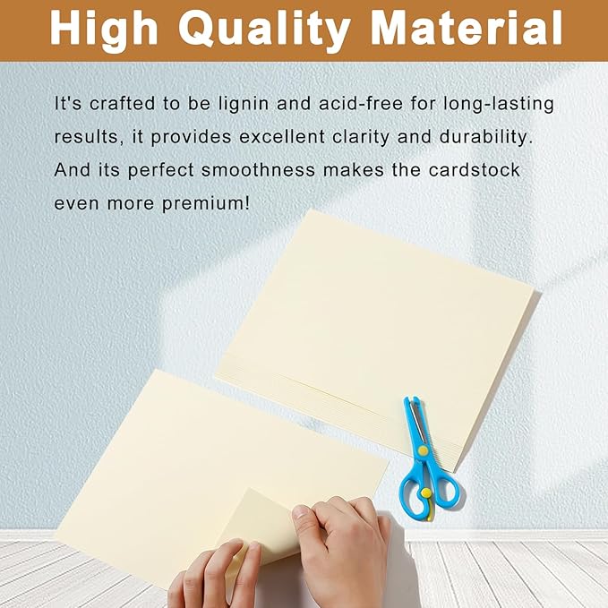 Silunkia 300 Sheets Cream Cardstock 8.5 x 11 Ivory Paper, 200gsm/75lb Off White - Image 5