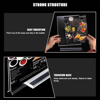 xydstay 6pack Acrylic Sign Holder 5.5 X 8.5, Vertical T Shape Clear Plastic - Image 7