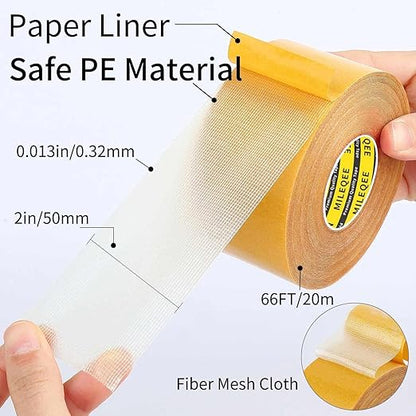 MILEQEE 2Pack Double Sided Tape Heavy Duty, 2in x 66FT, Super Sticky Resistente - Image 2