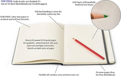 Leda Art Supply Large Sketchbook 160 Pages Softbound Cover Sketchbook - Image 8