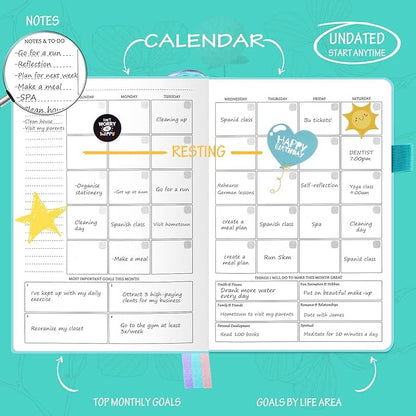 Undated Luxurious Weekly & Monthly Planner to Increase Productivity Hit Your - Image 3