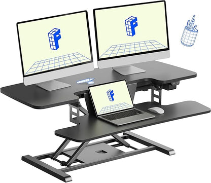 FLEXISPOT 40" Electric Standing Desk Converter, Height Adjustable Riser by FlexiSpot