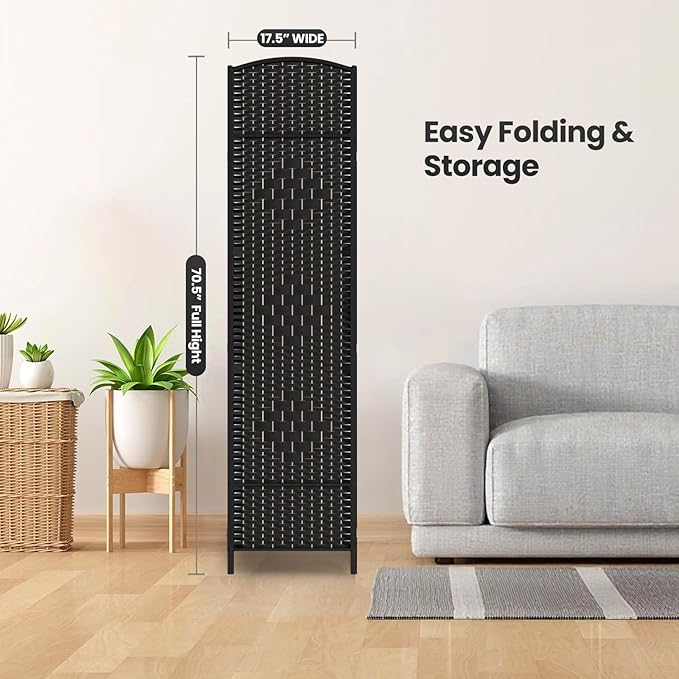 8 Panel Room Divider, 6Ft Folding Privacy Screen, Tall - Image 7