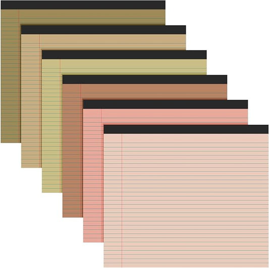 Lincia 6 Pcs 11" x 9.5" Legal Pads College Ruled Notepad Landscape Notebook by Lincia