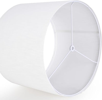 White Linen lampshades Large Drum Lamp Shade 16" Top x 16" Bottom x 12" High - Image 4