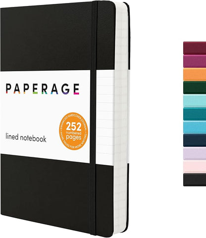 PAPERAGE Lined Journal Notebook, 252 Pages, Medium 5.6 in x 8 in by PAPERAGE