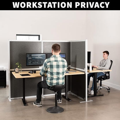 VIVO T-Shape Modular Corner Wall System, 4 Panels, Modern Professional Office - Image 7