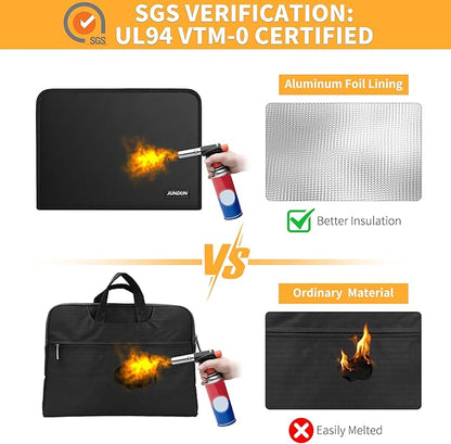 JUNDUN 5200℉ Fireproof Document Organizer, Upgraded Heat Insulated 13 Pockets - Image 3