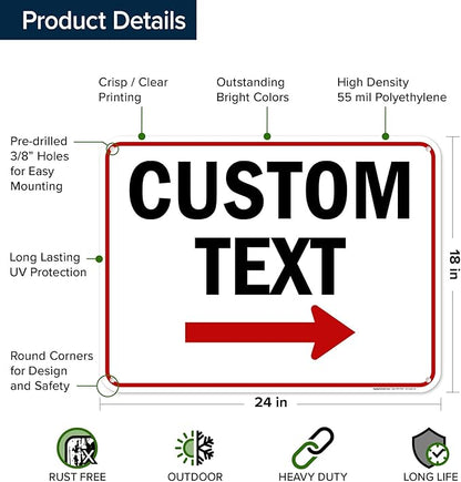 Custom Arrow, Custom Directional Sign, Right Arrow, 18x24 Inches, 55 mil thick - Image 6