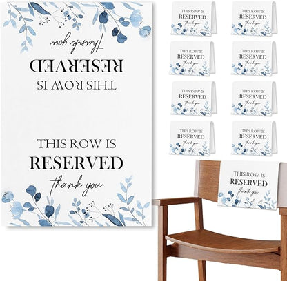 ChissNook Reserved Seating Chair Signs, This Row Is Reserved Pew Cloths Seating by Unknown