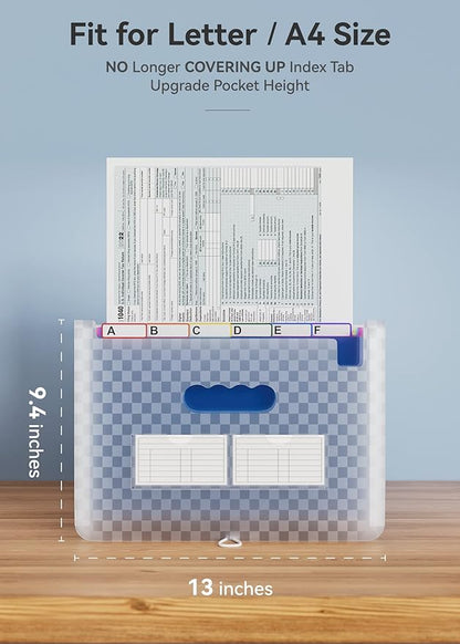 ABC life 26 Pockets Accordion File Organizer, Expanding File Folder, Portable - Image 3