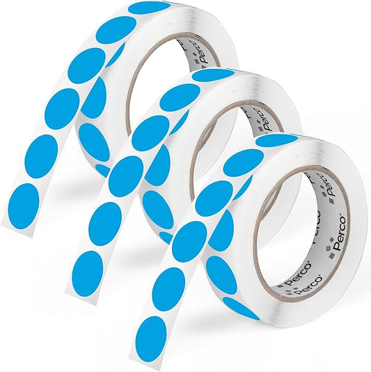 Perco Light Blue 1-Inch Round Circle Dot Sticker Labels by Perco