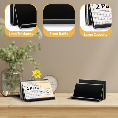 2 Pack 3x5 Index Card Display Holder Acrylic Cards Holder Stand Acrylic - Image 3