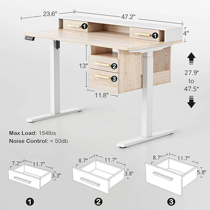 ModernMate Standing Desk with 4 Drawers, 47.2 x 23.6 Inch Whole Piece Height - Image 2